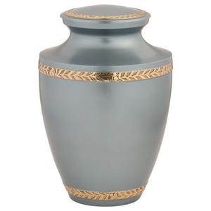 Urna de cremación hecha a mano de aluminio, Color gris, hecha a mano con gran precisión, urna funeraria grabada para cenizas humanos de adultos - Product Image 1