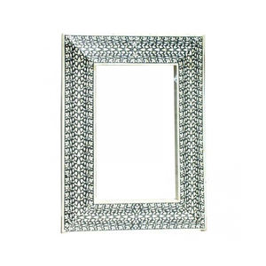 Miroir de salon en bois massif au design spécial avec incrustations en os antique, tailles personnalisées - Product Image 1