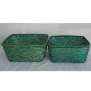 Ensemble de paniers de rangement à linge en bambou rond artisanal du Vietnam tissage écologique avec doublure en coton artisanat en bambou - Product Image 1