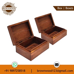 Qualité Antique Unique Floral Sculpté Design Décoratif En Bois Sculpté Boîte Ensemble de 2 au Prix de Gros Usine pour les Vendeurs en Ligne - Product Image 6