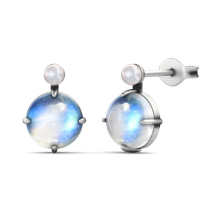 Joyería Boho Vintage 2021, Pendientes de Plata con Piedras Preciosas de Luna Mágica Coloridas y Perlas Colgantes para Mujer, <span class=keywords><strong>Destiny</strong></span> Jeweller - Product Image 2