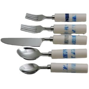 มาใหม่ Flatware ชุดคุณภาพสูง 18/8 สแตนเลส Flatware ชุดเรซิ่นสําหรับบ้านโรงแรมงานแต่งงานตกแต่งชุดช้อนส้อม - Product Image 1