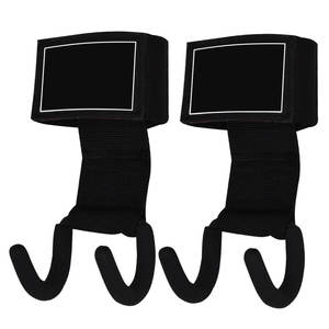 Ganchos de Levantamiento de Pesas Geo Brother Co de Acero y Nailon Resistentes para Entrenamiento en Gimnasio y Ejercicio con Compatibilidad con Correas/Barras - Product Image 1