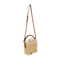 Sac à main pour femme Viettime Craft 2022, nouvelle tendance, élégant, à fermeture ouverte, en jacinthe d'eau, tissé à la main, forme carrée, sac à bandoulière