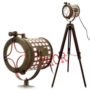 Lampadaire poli en laiton antique avec support de trépied de projecteur décoratif de base de LED pour la maison et le bureau meilleure idée de cadeau - Product Image 6