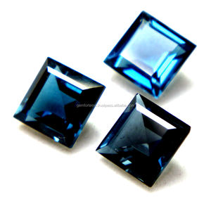 6x6MM forme carrée topaze bleue pierre précieuse en vrac personnalisé pierre précieuse en vrac 2024 pierre la plus vendue à facettes topaze bleue de Londres naturelle - Product Image 4