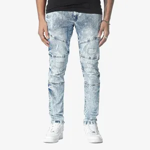 Jean Slim en Denim pour hommes, pantalon avec des jambes, avec des détails d'alarme et des sangles, nouvelle collection