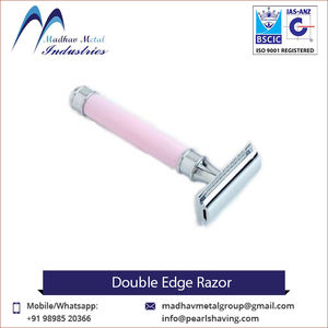 Rasoir de sécurité à double tranchant avec manche en laiton et lames en acier inoxydable, qualité supérieure, origine Gujarati, pour hommes - Product Image 5