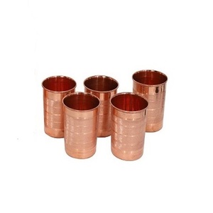 Exclusive Quality Round Shape Drinking <b>Glass</b> Newest Design <b>Copper</b> Hammered Juice <b>Glass</b> For Home Decor Accessories - Product Image 4