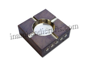 Cenicero de madera hecho a mano con incrustaciones de latón, regalo promocional, bonito y de diseño, recién llegado, artesanía de 2022 INAM - Product Image 2