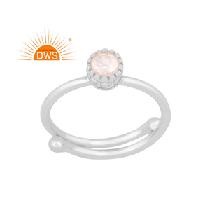 Dernière bague empilable en argent sterling fin 2026 avec pierre de lune arc-en-ciel naturelle pour femmes, fabricant de bijoux - Product Image 1