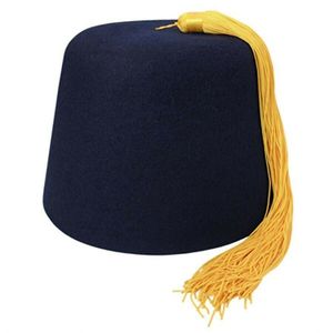 100% Australia <b>Wool</b> Felt Burgundy Fez Hat Muslim Embroidery Village Hat Fez with <b>Gold</b> Tassels - Product Image 1