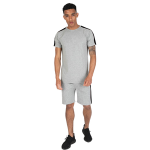 ผู้ชายขายส่งที่กำหนดเองสลิมฟิตคู่ชุดเสื้อยืดและกางเกงขาสั้นการออกแบบใหม่ผ้าฝ้าย100% ผู้ชายชุดคู่ - Product Image 2