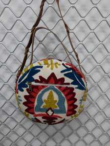 Sacs à bandoulière en tissu brodé en coton léger avec poignée en cuir et fermeture à glissière, sacs à bandoulière multi-poches, accessoires pour femmes - Product Image 3