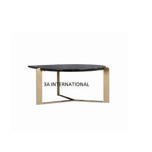 โต๊ะกลางหรูหรากรอบโลหะชุบทองโต๊ะกาแฟทันสมัยพร้อมหินอ่อนด้านบนโต๊ะกลางห้องนั่งเล่นพร้อมหินอ่อน - Product Image 1