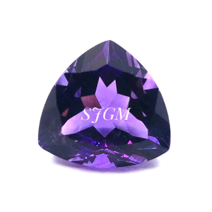 6mm Trillion Cut Natural BRASIL AMATISTA Venta al por mayor Precio de fábrica Piedra preciosa suelta facetada de alta calidad por pieza | Corte afilado | - Product Image 1