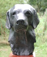 Statue de tête de chien en bronze, 30 cm, décoration de table