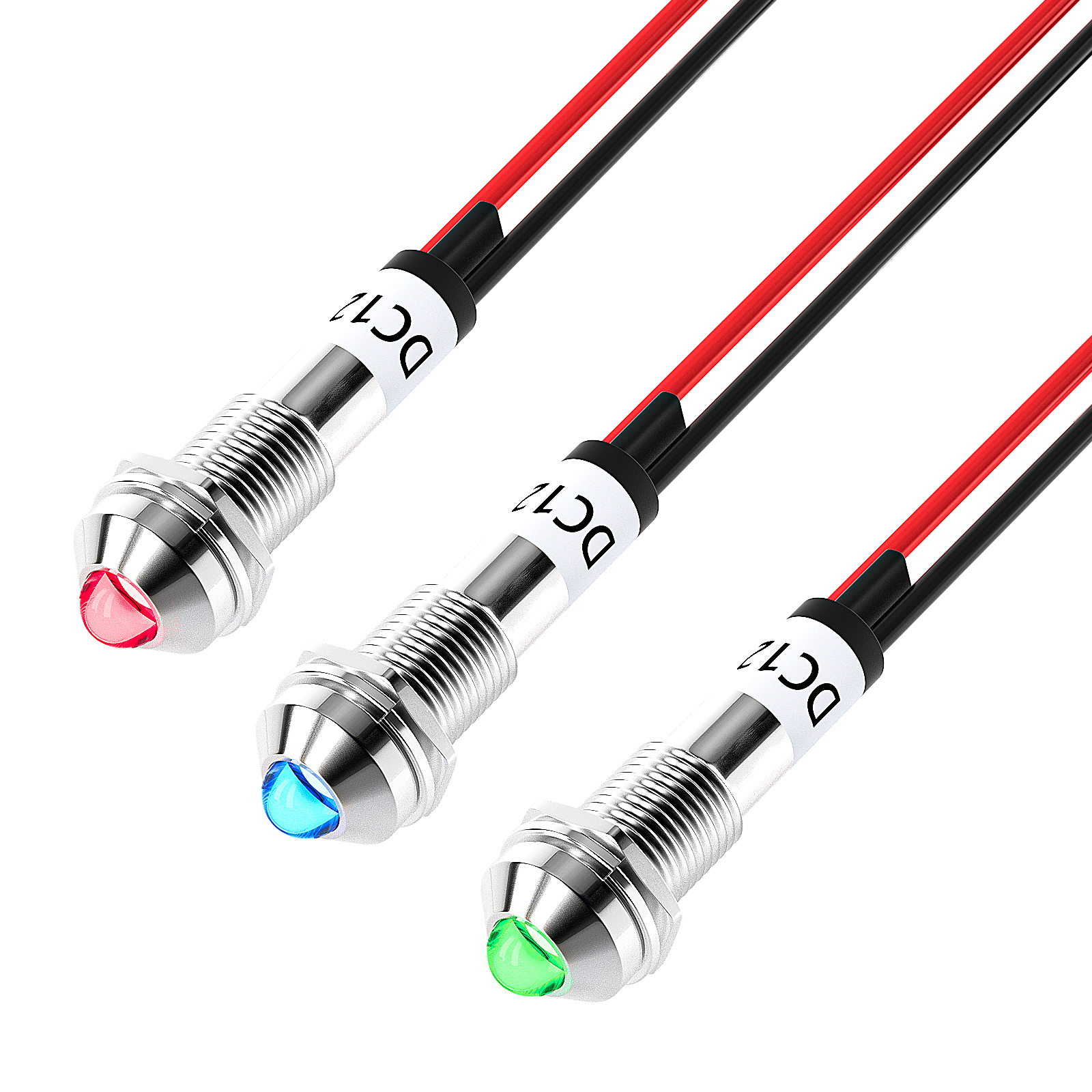 Uxcell LED Indicator Light DC 12V 22mm Blue Metal Shell Pilot Custom
