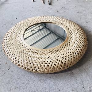 Handmade <b>Bamboo</b> Boho Round WallHaning <b>Mirror</b> for Home Decoration - Product Image 4