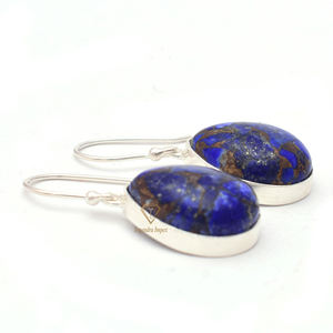 Boucles d'oreilles Lapis Lazuli en argent et Sterling, boucles d'oreilles pendantes, en cuivre naturel, bijoux de créateurs, pour les fournitures en gros, nouvelle collection - Product Image 4