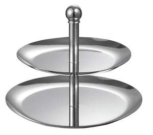 การออกแบบใหม่สแตนเลสที่กำหนดเองการออกแบบเงินสองชั้นยืนเค้ก - Product Image 1