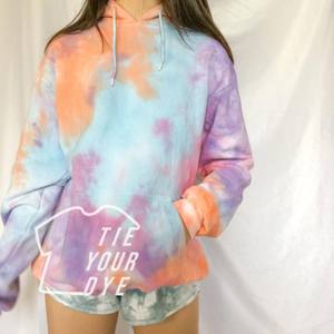 Custom Made Tie Dye <b>Rainbow</b> Drop Shoulder Regular Fit Men's <b>Hoodie</b> 100% Organic Cotton Heavyweight Fleece Winter Warm Cozy - Product Image 1