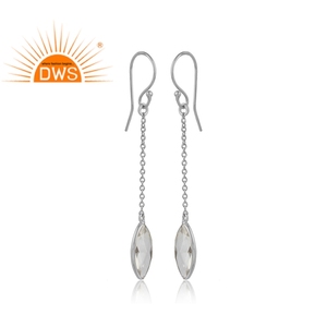 Joaillerie indienne en argent Sterling 925, fournitures de bijoux, en cristal Quartz, pierre précieuse, chaîne, boucles d'oreilles, vente en gros - Product Image 2