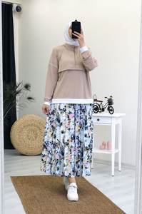 New Season <b>Women</b> TWO PIECE SET Islamic Clothing Abaya <b>Kaftan</b> Wool Turkish Quality - Product Image 5