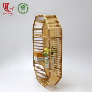 Wholesale Vintage Style Rattan BookShelf <b>Bookcase</b> Rack New Design Hanging <b>Wall</b> Standing Type for Home Storage Made Vietnam - Product Image 2
