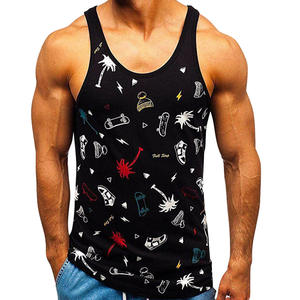 Camiseta sin mangas de gimnasio para hombre personalizada al por mayor transpirable algodón poliéster Material Casual Fitness deportes entrenamiento chaleco correr tejido - Product Image 4