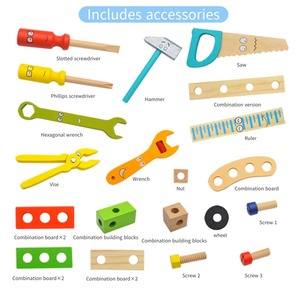 Boîte à <span class=keywords><strong>outils</strong></span> Montessori enfants bébé Puzzle jeu éducation préscolaire écrou combinaison jouet cadeau jouets <span class=keywords><strong>en</strong></span> <span class=keywords><strong>bois</strong></span> 1:1 couleur boîte personnalisée - Product Image 2