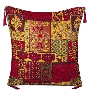 Enseigne fleurie et ottomane conçue d'oreiller de housse de coussin en tissu chenille turc coloré - Product Image 1