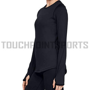 Lo último casual Summer Fitness slim fit manga completa 100% poliéster logotipo personalizado camisetas gráficas para niñas - Product Image 3