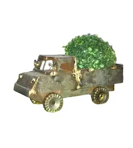 Forma do carro pote plantador ao ar livre para indoor carro do metal plantadores alta qualidade best selling jardim roda plantador caminhão