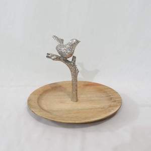 Support à gâteau rond de haute qualité en aluminium nickelé avec pied, qualité supérieure, vente chaude, finition brillante, support à gâteau moderne - Product Image 4