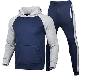 Survêtement de jogging unisexe 2 pièces à motif solide OEM et ODM avec survêtement à capuche Vêtements hip-hop décontractés avec pantalon et haut inclus - Product Image 4