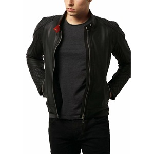Blouson d'hiver en cuir Vintage homme, col montant, à la mode, personnalisé, vente en gros - Product Image 5