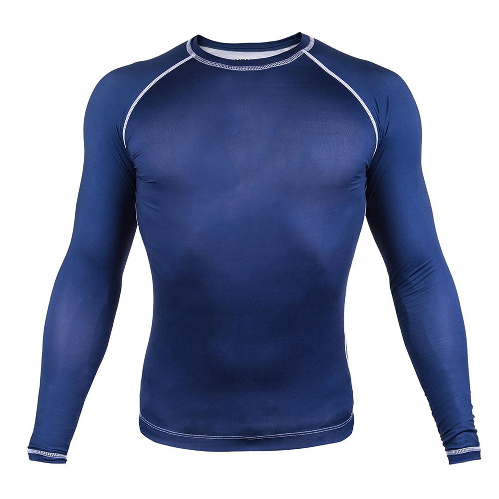 Горячая распродажа, изготовленные на заказ, с длинным рукавом, Rash Guard для тренажерного зала и BJJ/MMA, быстросохнущие компрессионные рубашки из спандекса и нейлоновой ткани
