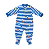 Unisex Baby Romper, Blue Strip Footie, Bodysuit, Print