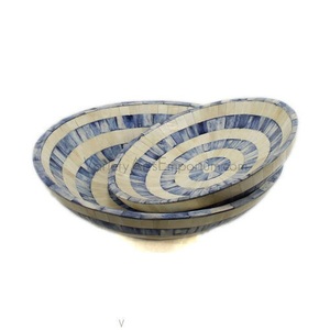 Super vente bol de service léger à imprimé floral et incrustation d'os, ustensiles de cuisine multifonctionnels polis pour servir la salade de fête - Product Image 3