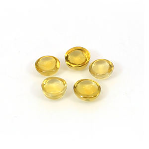 Citrine naturelle 7mm Cabochon rond 1.35Cts Belle pierre précieuse en vrac pour la fabrication de bijoux - Product Image 2