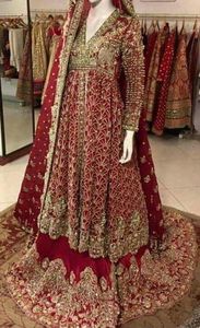 2021 BEAUTIFUL SILK <b>BRIDAL</b> <b>JACKET</b> & LEHENGA DRESS HEAVY INDIAN/PAKISTANI EMBROIDERY with ZARDOZI WORK EMBELLISHED FOR WEDDING - Product Image 2