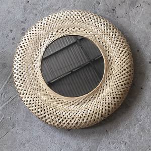 Handmade <b>Bamboo</b> Boho Round WallHaning <b>Mirror</b> for Home Decoration - Product Image 2