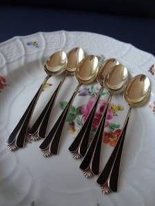 Cuillère de mariage indienne à poignée perlée en acier inoxydable avec revêtement PVD doré, idéale pour les ustensiles de cuisine, ensemble de cuillères de table - Product Image 6