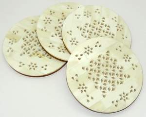 Bone Inlay Stone Coaster Hotels & Restaurant Bone Inlay Plateaux Ustensiles de cuisine et couleur noir et blanc - Product Image 6