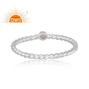 925 Fine Sterling <b>Silver</b> Natural Ethiopian <b>Opal</b> Gemstone Band <b>Ring</b> For Women Jewelry Manufacturer - Product Image 4