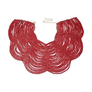 Collar de hombro de madera roja con cuentas, estilo africano, vintage, hecho a mano, con dijes, diseño de moda, para fiesta de mujer - Product Image 2
