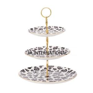 Soporte de herramienta para pastel de celebración de Navidad o cumpleaños, decoración de vajilla, soporte para pastel de frutas, diseño impreso esmaltado, soporte para pastel de 3 niveles - Product Image 1