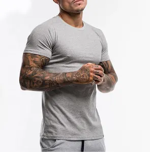 Customメイドの男性の圧縮tシャツgymスポーツボディービル筋肉フィットtシャツ
