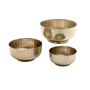 Juego de calidad superior de 3 cuencos redondos para aperitivos de diferentes tamaños, cuenco para servir dátiles de metal personalizado para fiestas de boda - Product Image 1